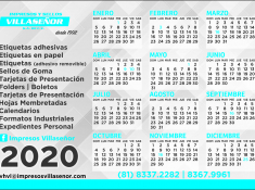 Impresos Villaseñor - Calendario 2020