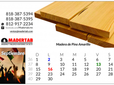 Impresos Villaseñor - Calendario MADERTAB